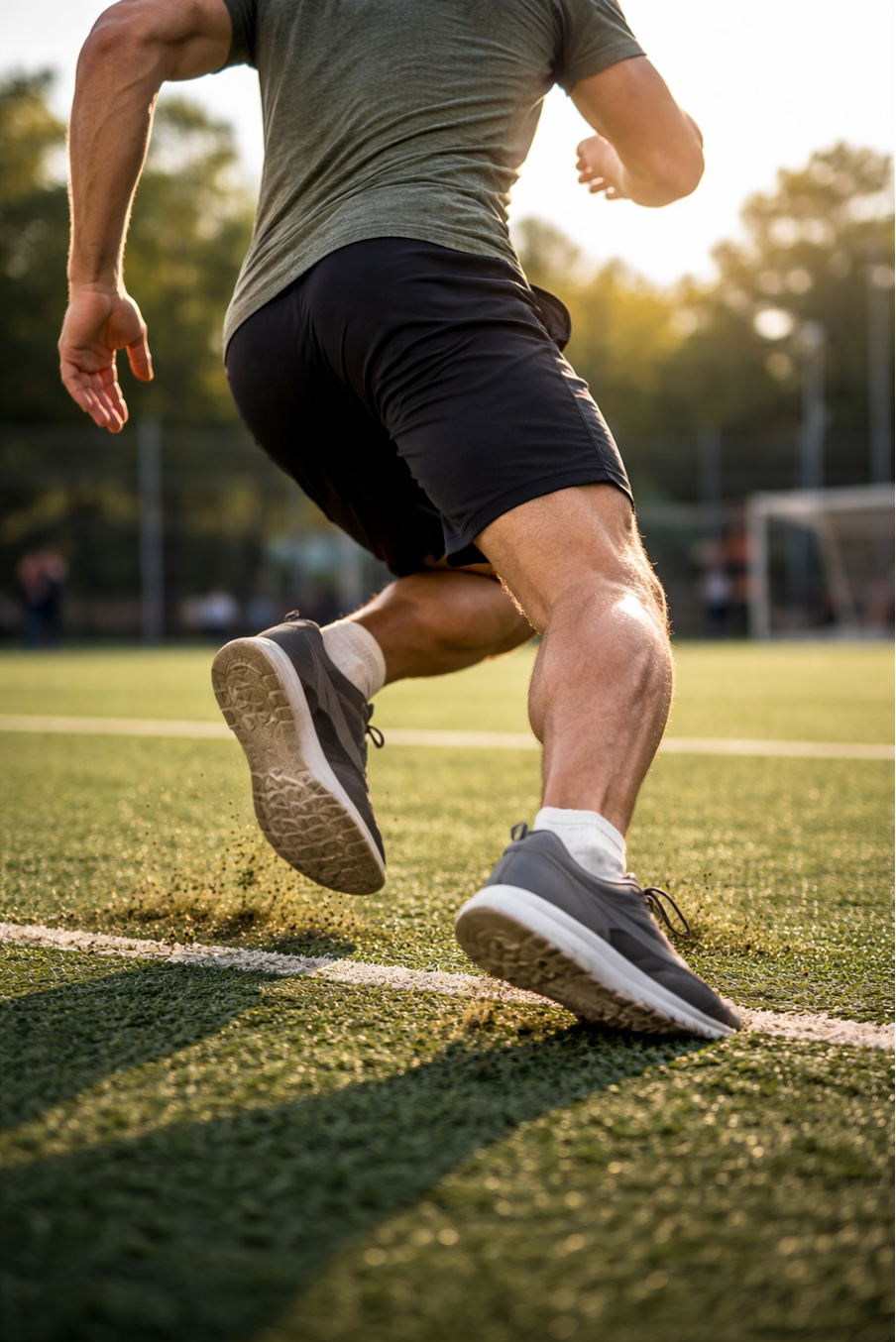 strong feet runner sprinting